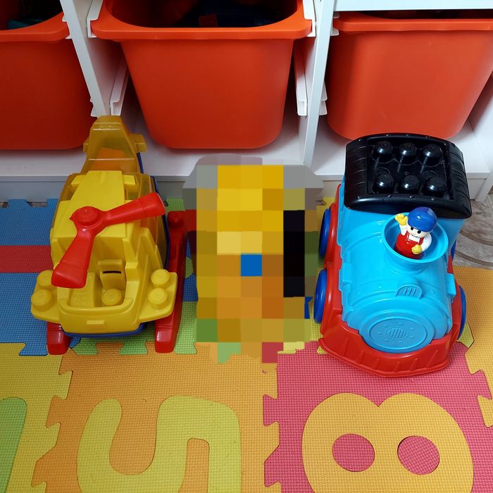 Mega bloks набір кубиків (вертоліт, поїзд) Мега блокс