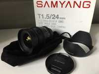 Obiektyw Samyang 24mm T1.5 | mocowanie PENTAX + przejściówka do SONY
