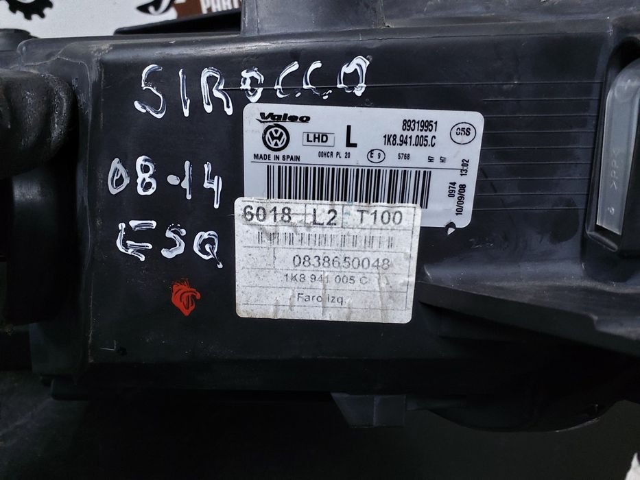 FAROL ESQUERDO VW SCIROCCO (53B)/VW SCIROCCO (137, 138)