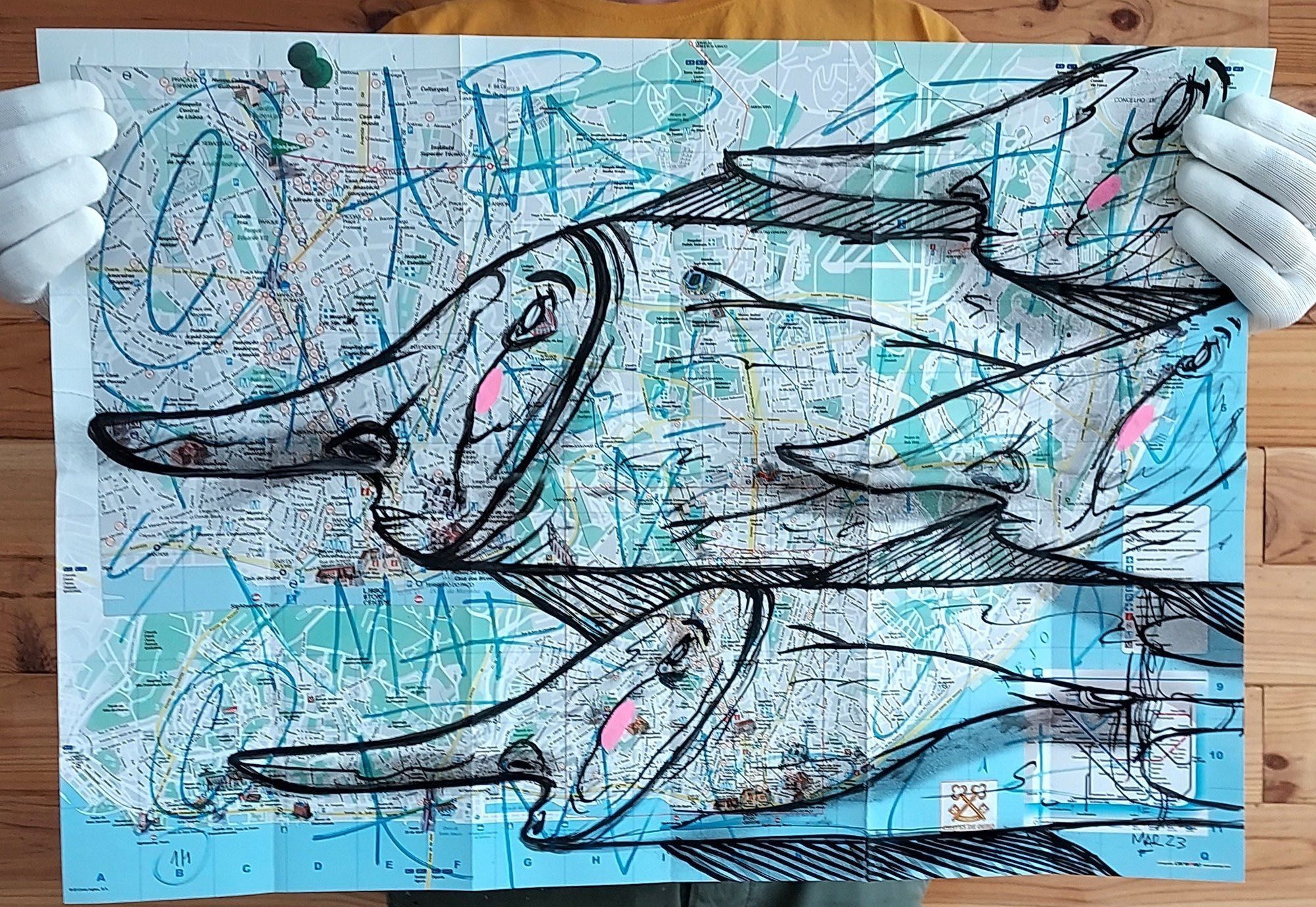 Obra Original de Gonçalo Mar - "Swimming Through the City"