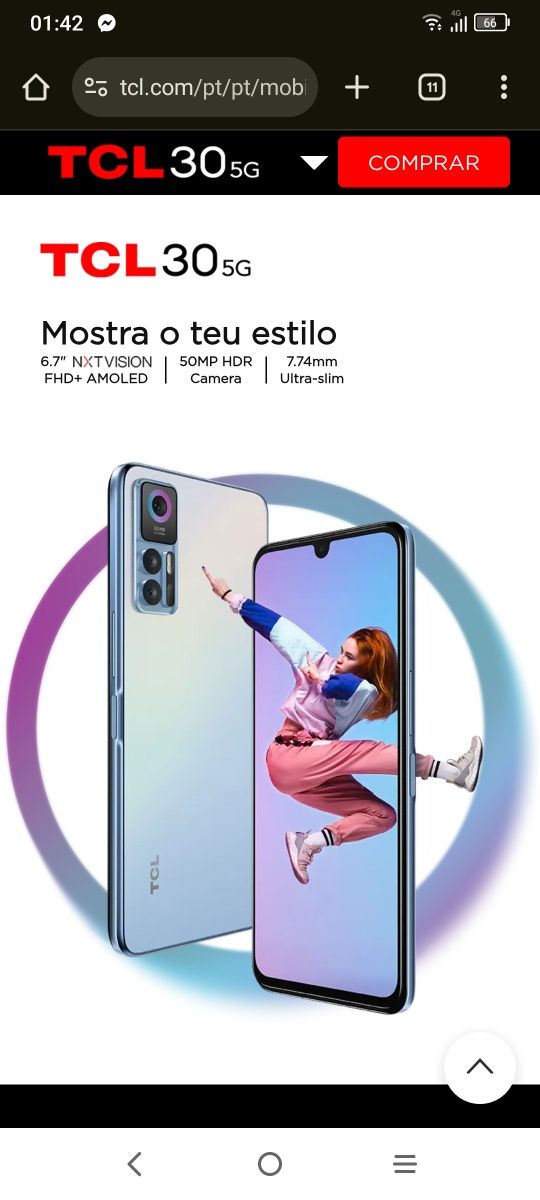 Tcl 30 5g c/novo  impecável sem riscos ou defeitos