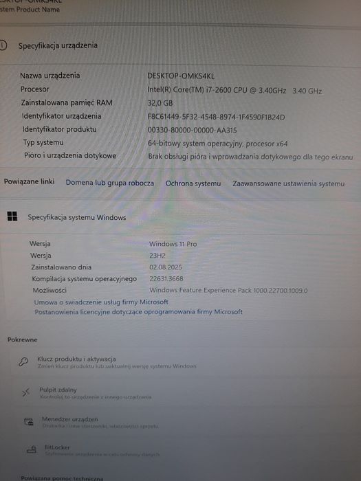 Zestaw komputer gemingowy Windows 11  nvidia RTX 3050 6 GB
