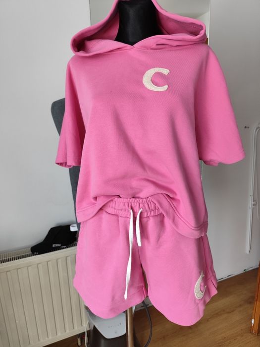 Różowy komplet dresowy szorty cocomore dres