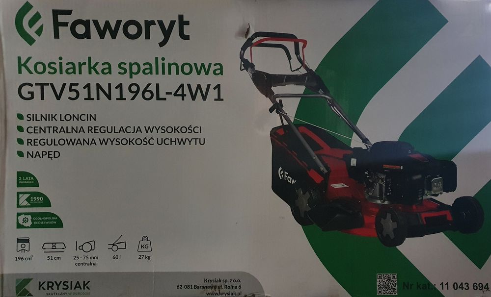 Nowa Kosiarka spalinowa z napędem GTV51N196L Nowa Duża Czerwona