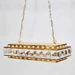 Szwedzka lampa wisząca mosiężna kryształki vintage retro Glamour