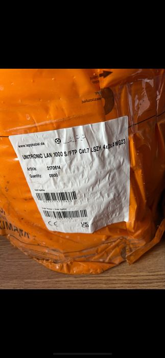 Przewód UNITRONIC LAN 1000 S/FTP kat.7 LSZH 4x2xAWG23