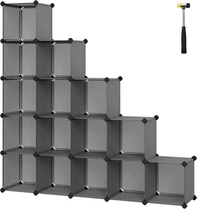 Regał do przechowywania szafka modułowa odcienie szarości