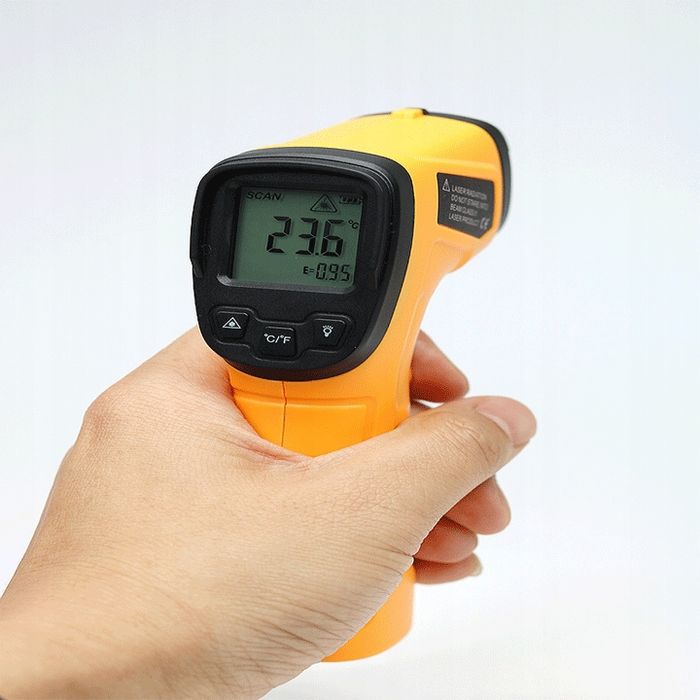 Termometr Laserowy Pirometr Bezdotykowy Miernik Podczerwień -50 +590C