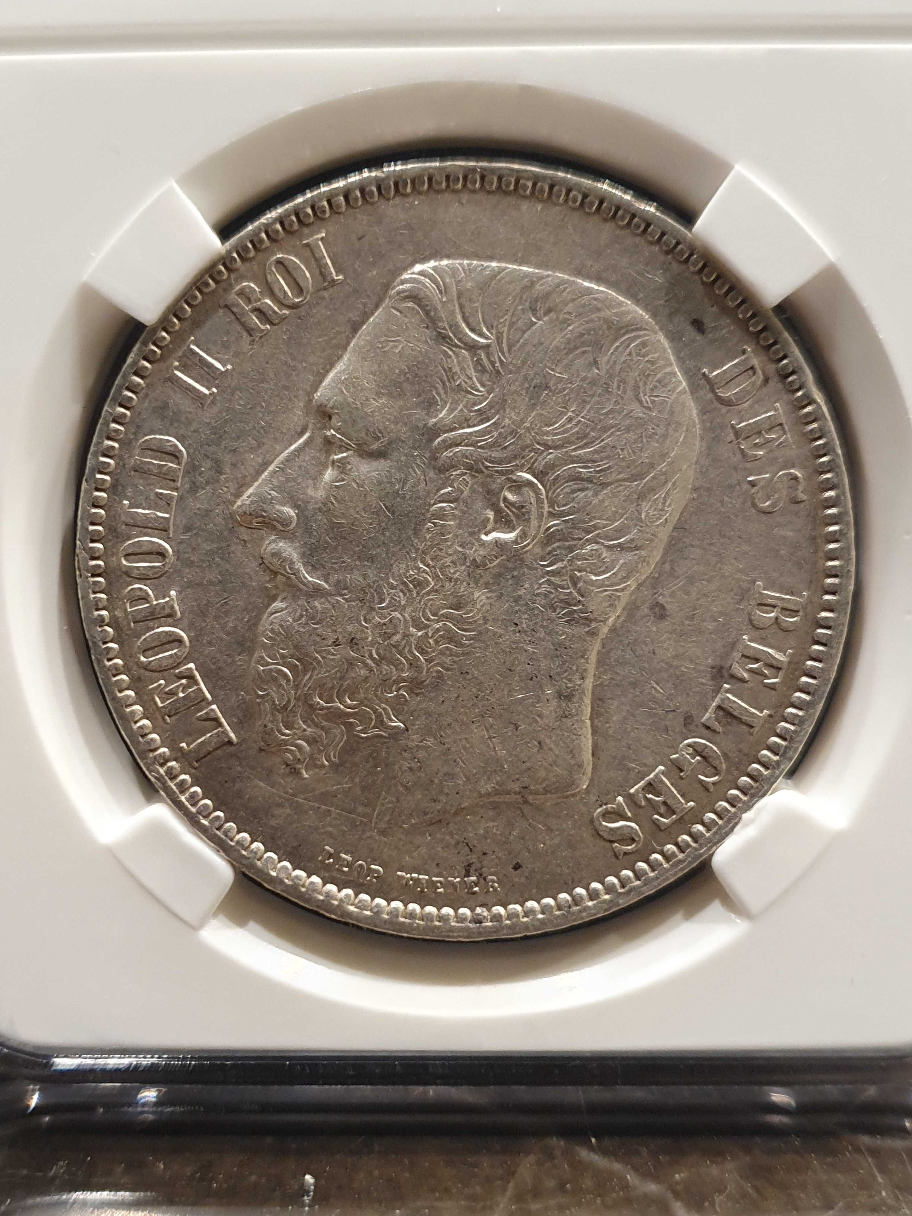 5 Franków Belgia 1870 Stan !!!