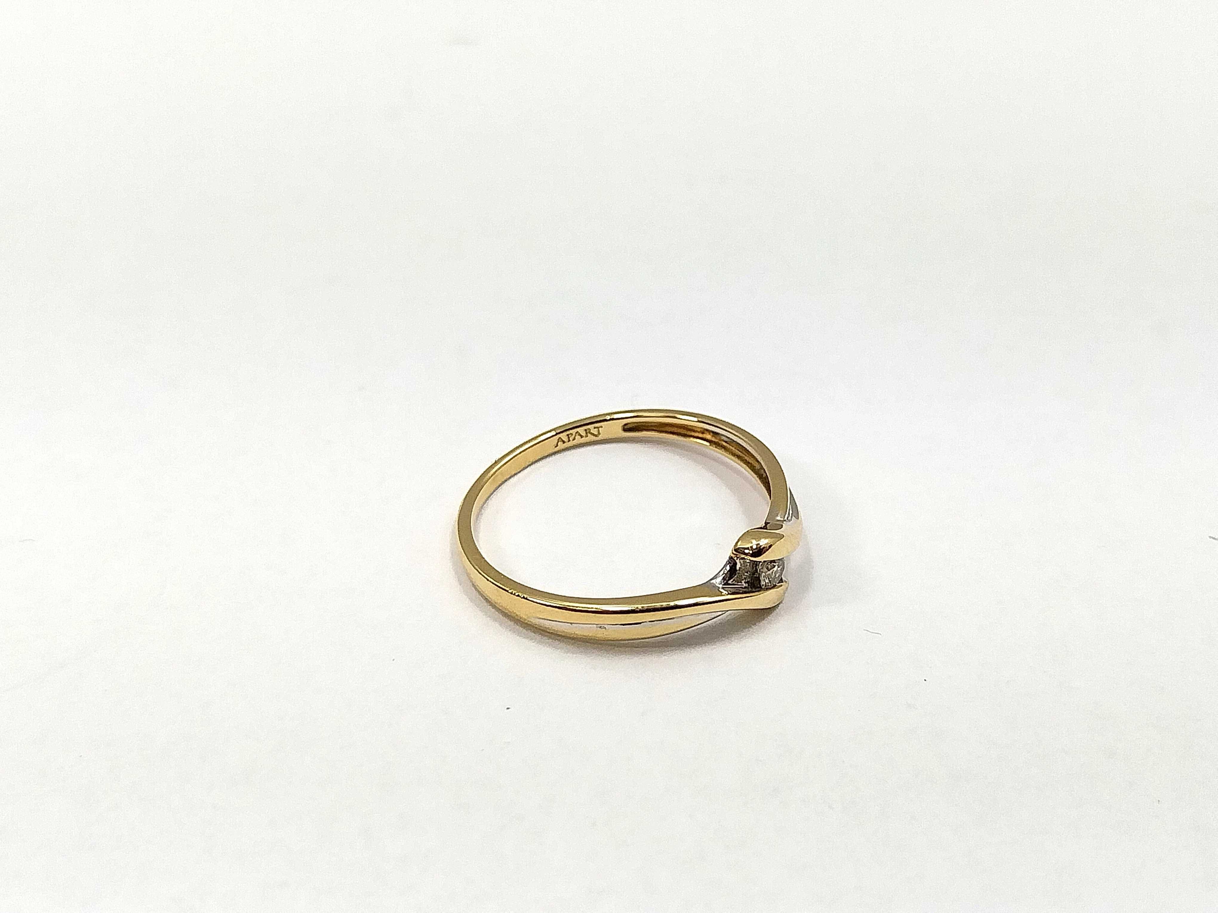 Złoty pierścionek DIAMENT BRYLANT 585 1,30G R.11 APART CERTYFIKAT