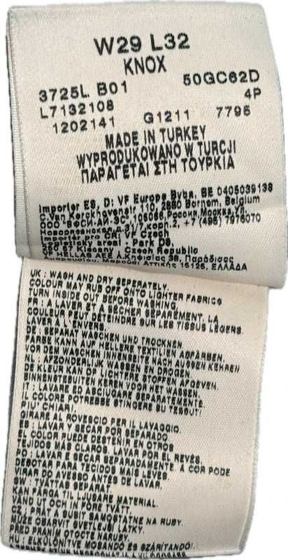 Lee Knox W29 L32 – jeansy męskie, straight, granat, 100% bawełna