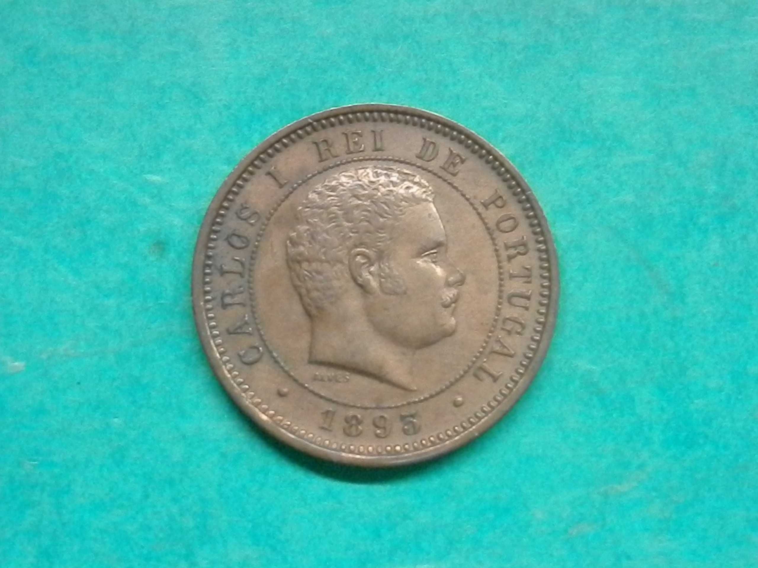 970 - Carlos I: 5 réis 1893 bronze, por 12,00