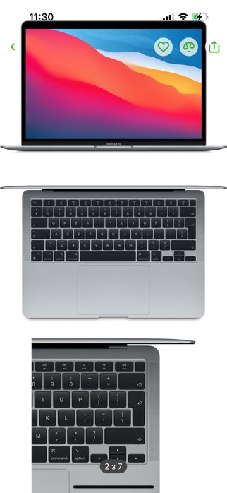 Ноутбук Apple MacBook Air M1 13.3'' 256Gb MGN63 Space Grey 2020