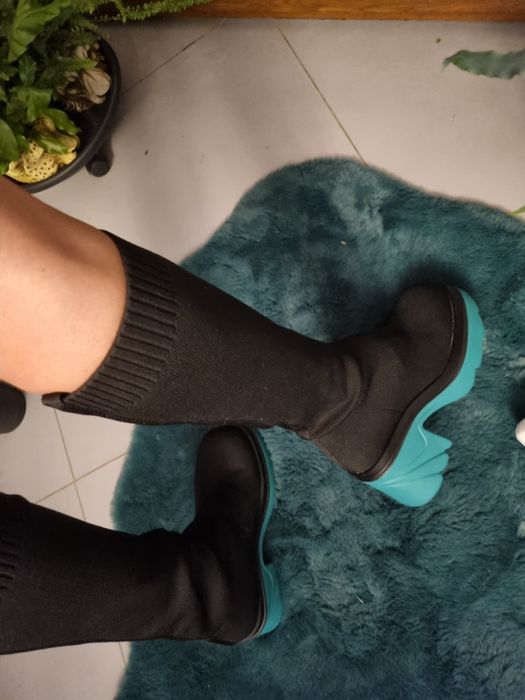 Kozaki nowe zielona podeszwa wkladka 24