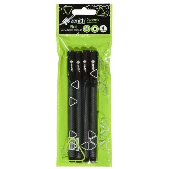 Długopis Zenith Pixel 0.5 mm, czarny (4 sztuki). Astra. Nowy Produkt