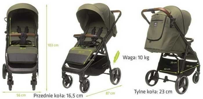 Wózek Spacerowy STINGER XXIV kolor Khaki 4Baby