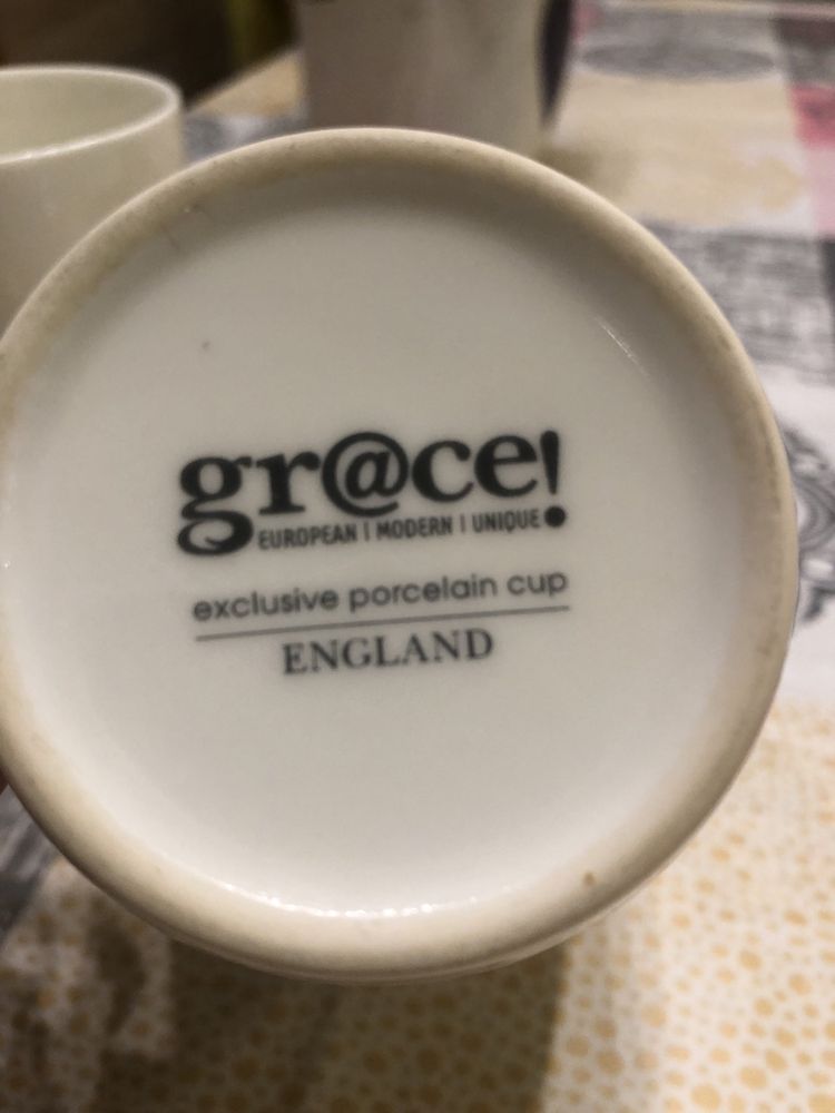 Kubki kremowe angielska porcelana Grace
