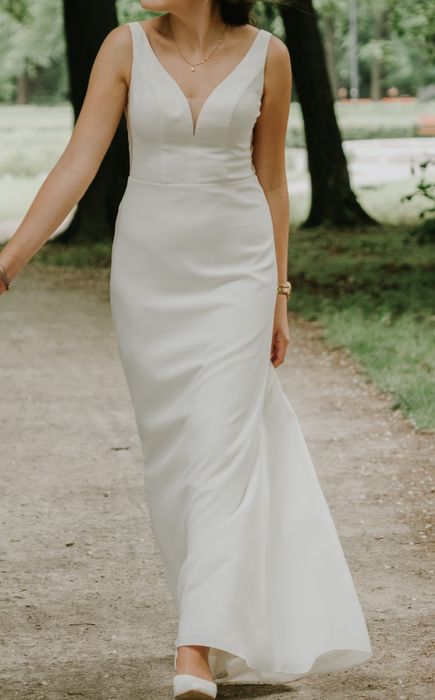 Suknia ślubna klasyczna gładka 38/40