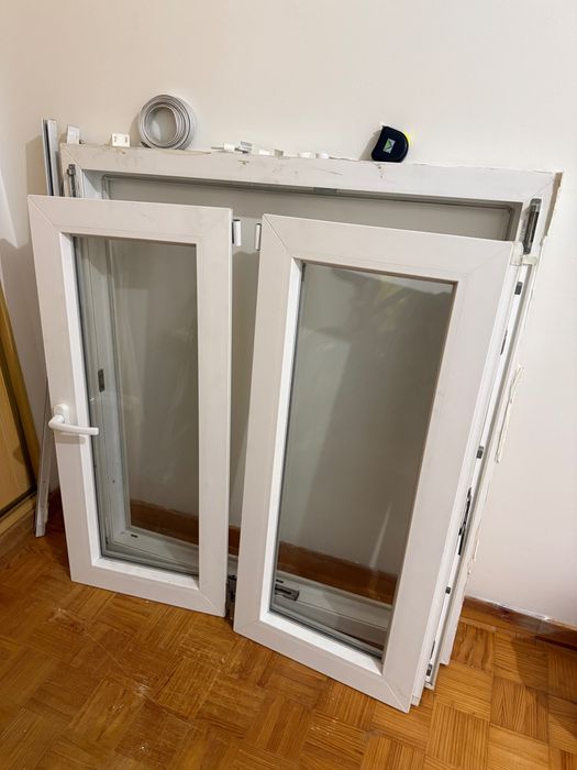 Janela de quarto PVC oscilante-batente, vidro duplo