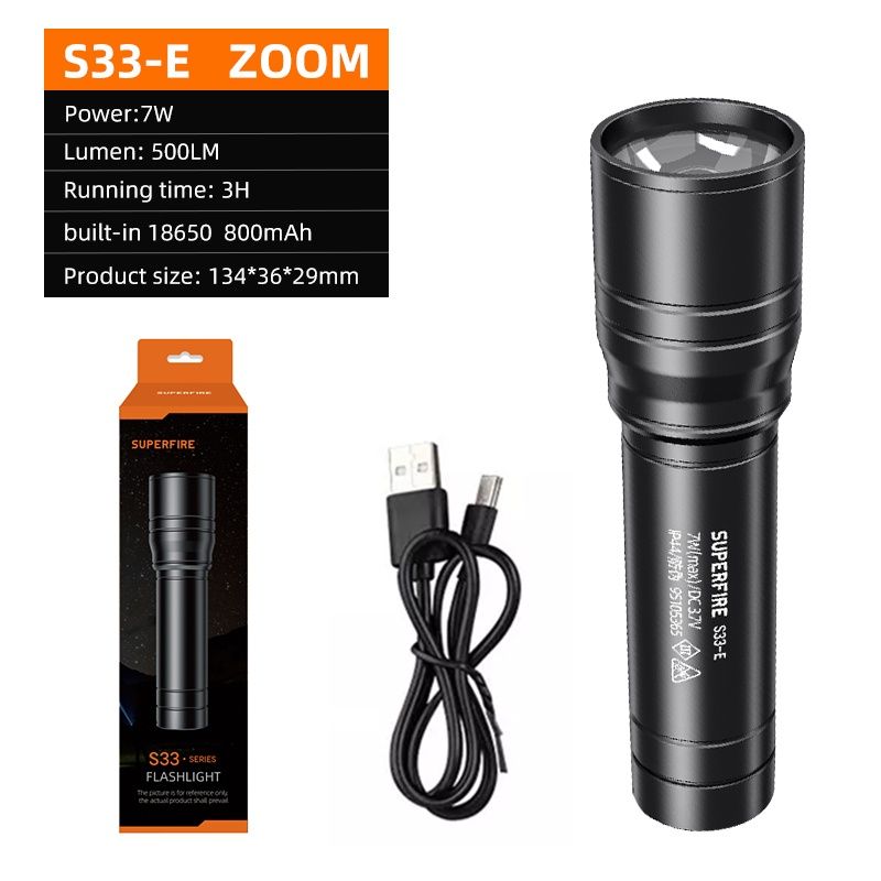 Ліхтарик LED Superfire S33-E / zoom / 7 W / 18650 акумулятор 800 mAh