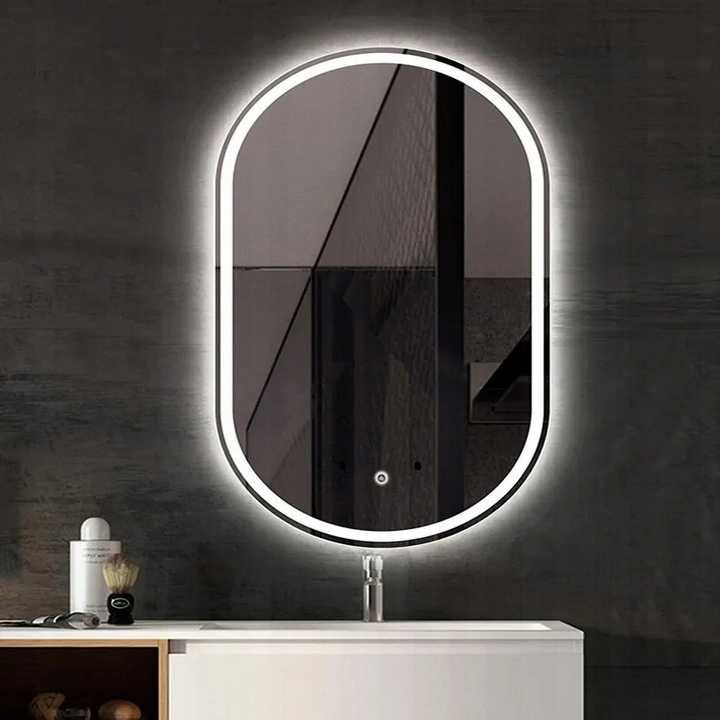 LUSTRO ŁAZIENKOWE ścienne owalne podświetlane led oval 80x60