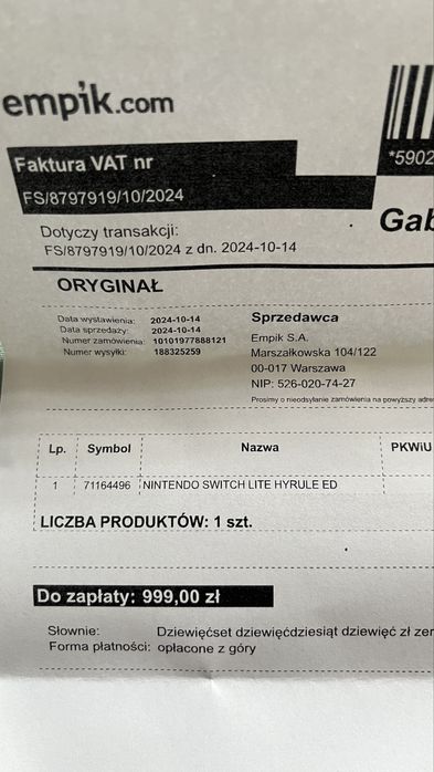 Konsola Nintendo Switch Lite wersja kolekcjonerska