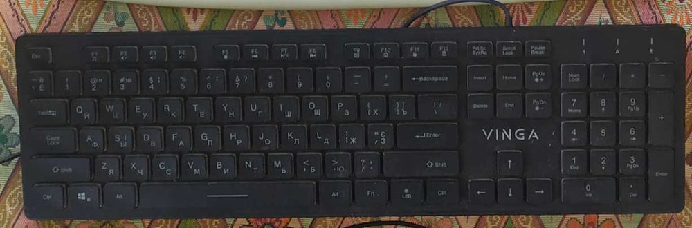 Клавиатура VINGA з підсвічуванням. Б/В.   + USB ліхтарик + подарунок
