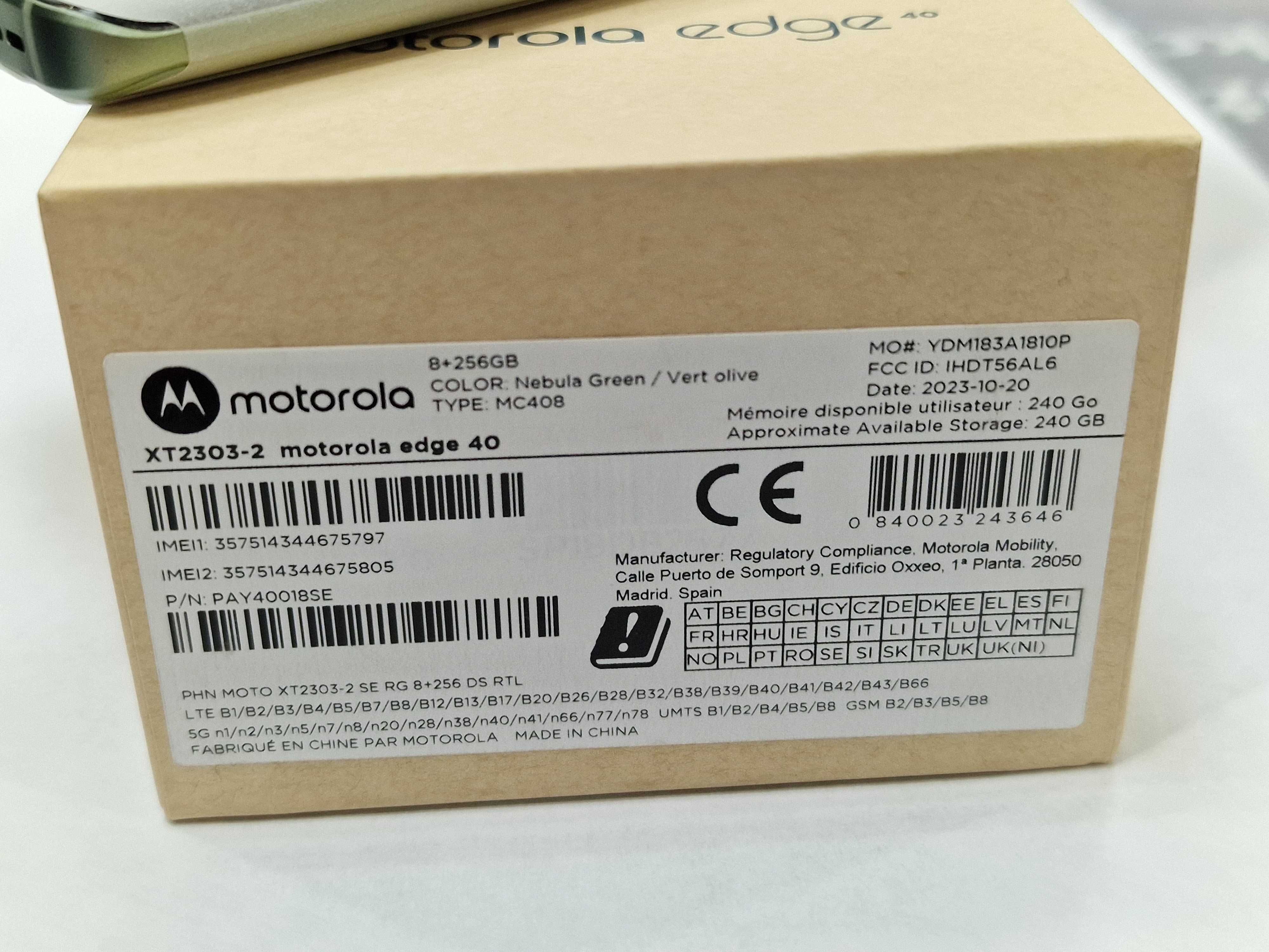 Motorola Edge 40 5G Dual SIM/ 8GB/ 256GB/ Lunar Blue/ PLOMBA