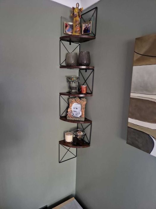 Loftowa narożna kwietnik dekoracja ścienna półka 5 poziomów