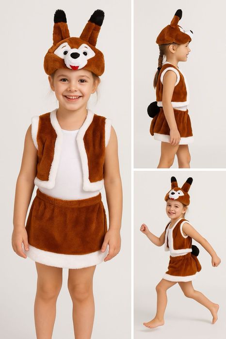 Дитячий Карнавальний костюм киця новорічний котик зайченя білка
