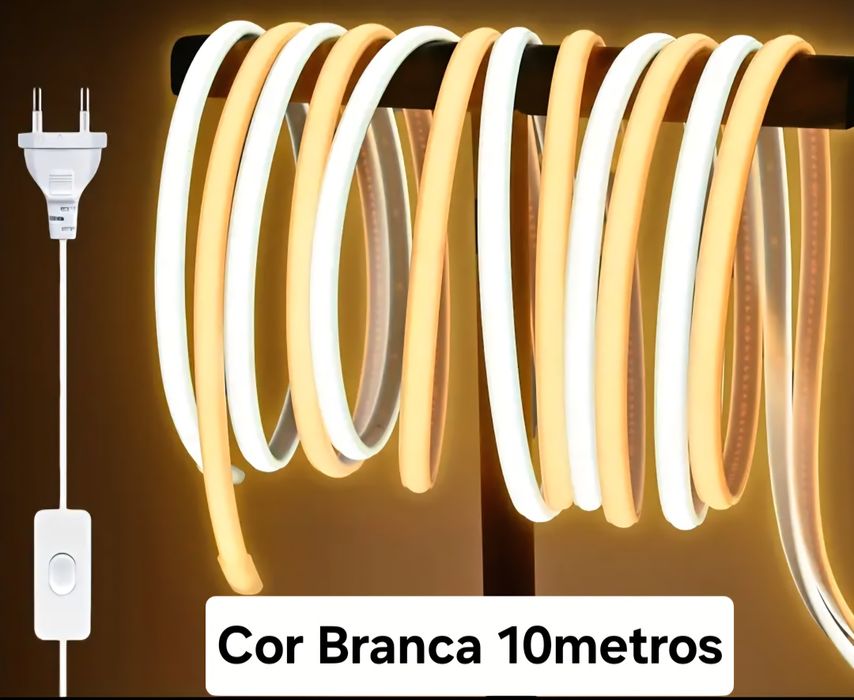 Led cob super brilho tira 10m branca
