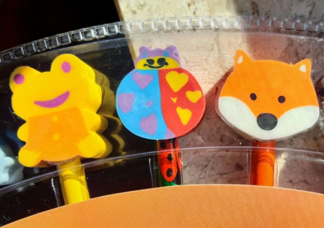 Nowe! 20 szt. ołówki z gumkami Sinsay do szkoły prezent Crayons&Rubber