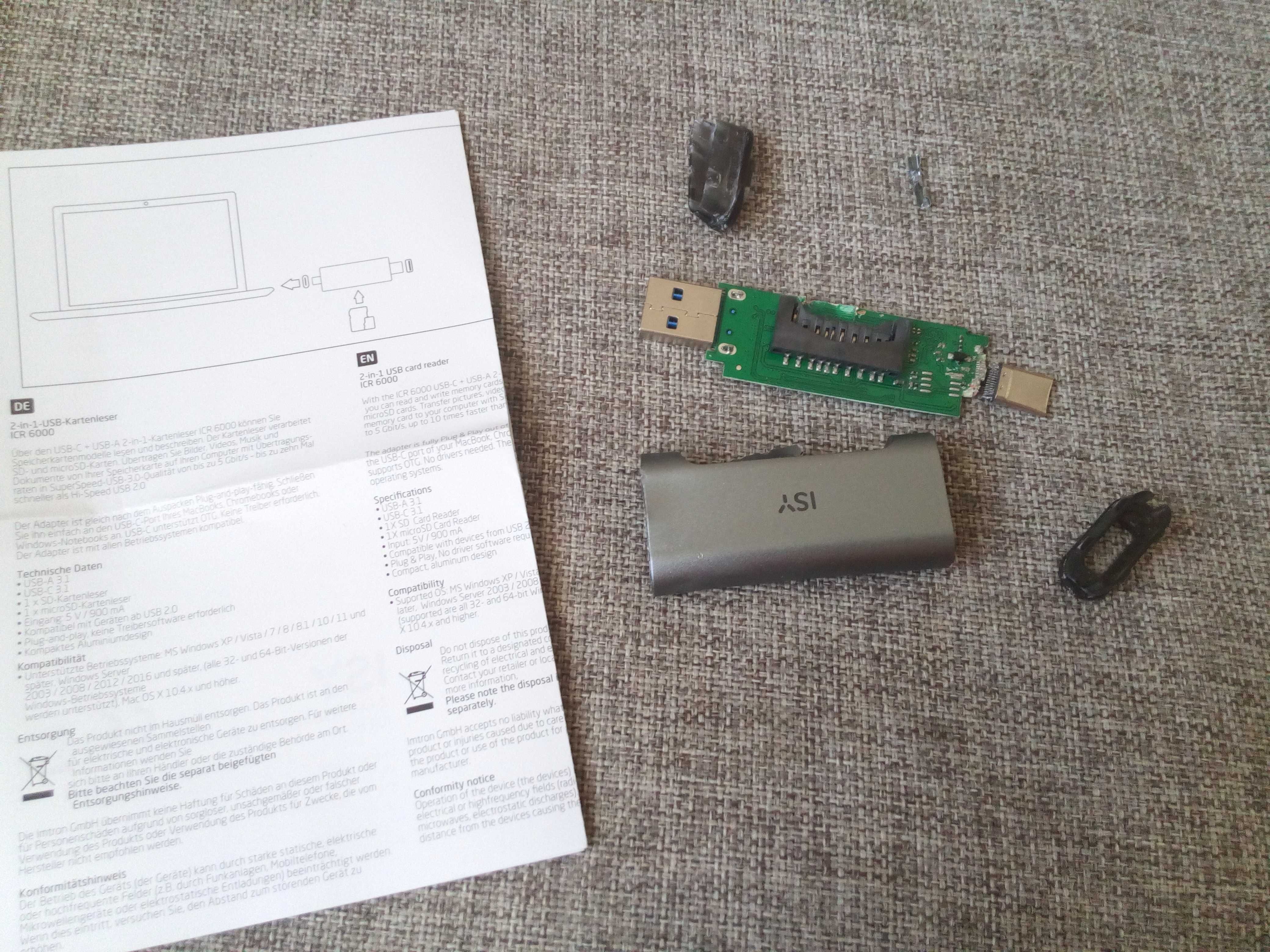 Czytnik kart SD / Adapter USB firmy ISY (USZKODZONY)