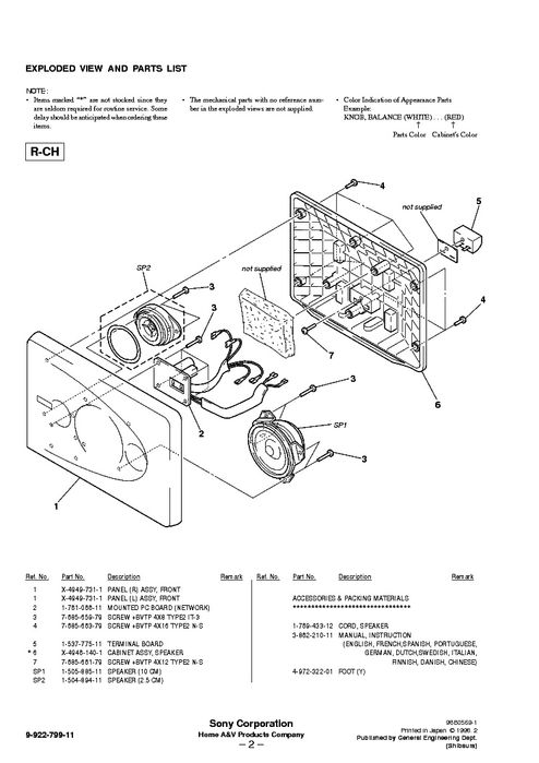 Coluna sony SS SR-37
