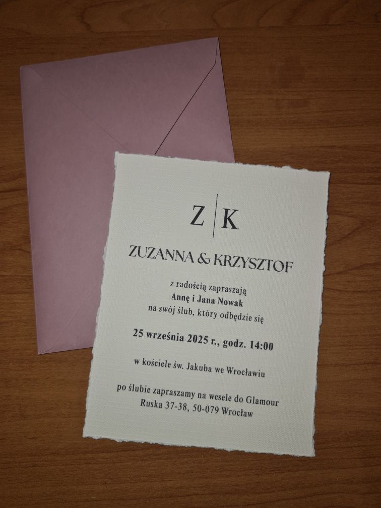 Zaproszenie ślubne