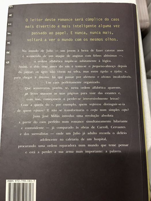 Livro A ordem Alfabética de Juan José Millás