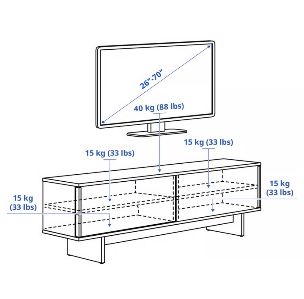 Stockholm 2025 Movel de Tv c/portas deslizantes, 179x42x56, chapa carv