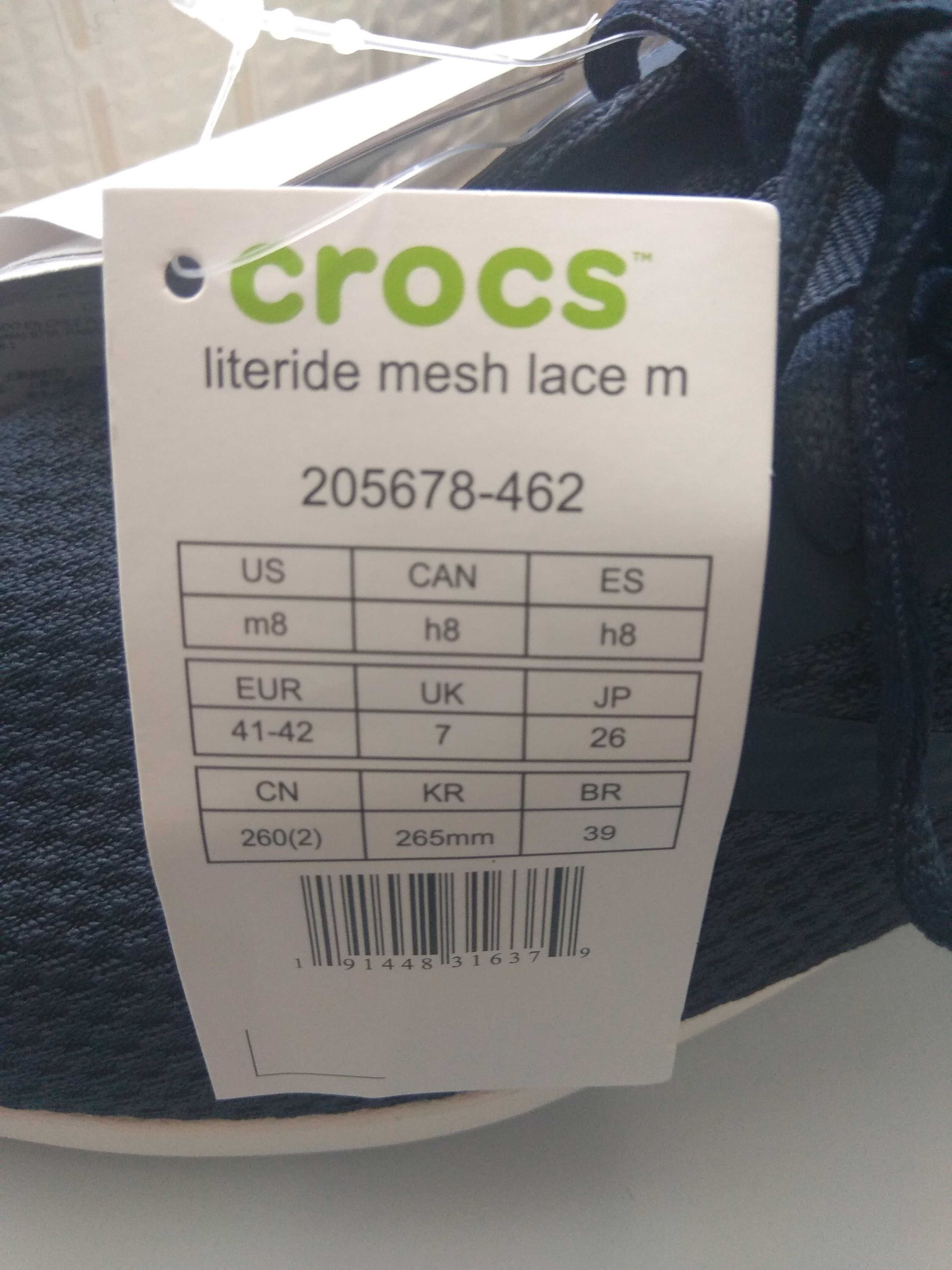 новые мужские демисезонные супер туфли Crocs LiteRide на 41 размер