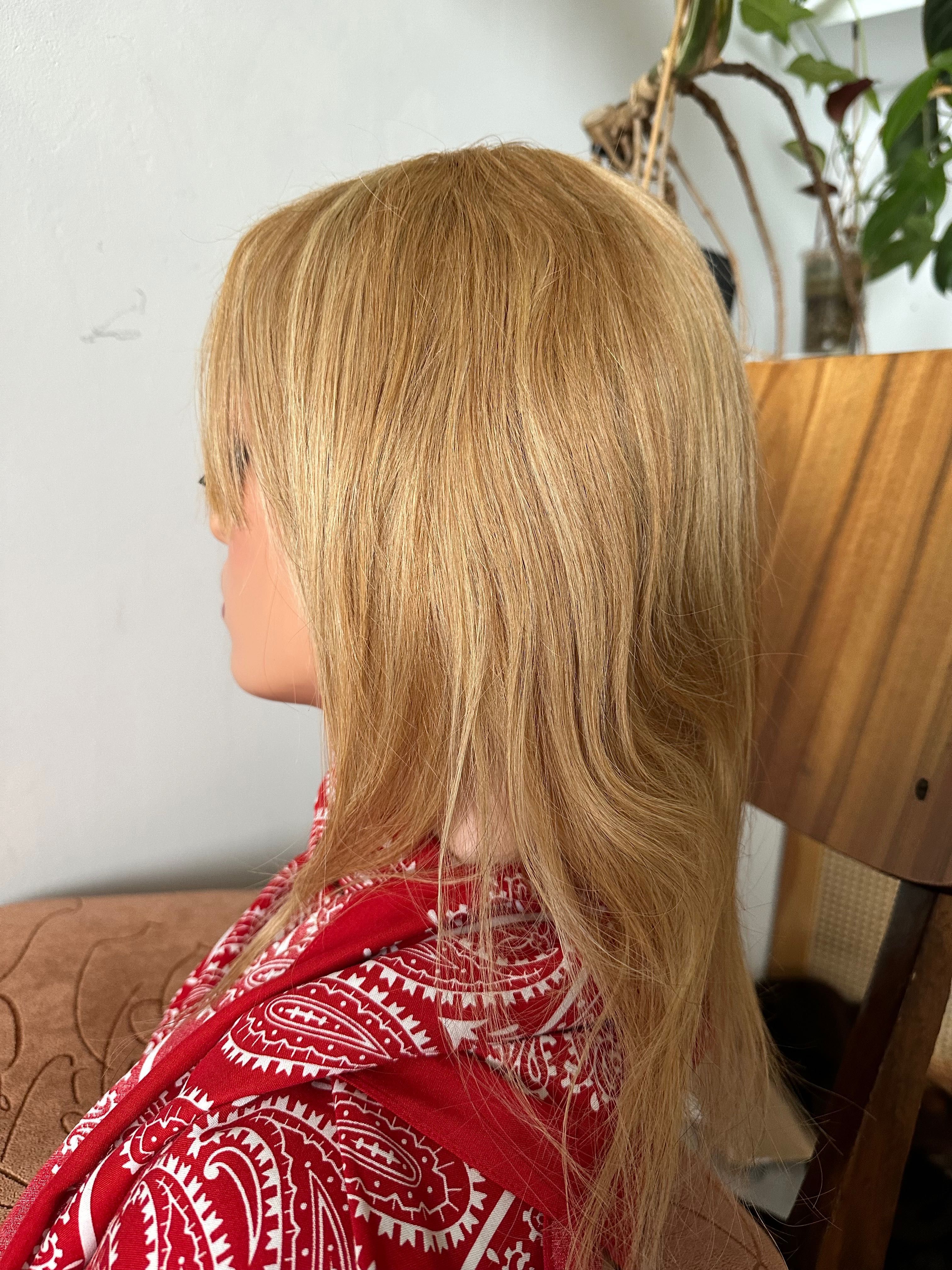 Nowa peruka 100% włosy naturalne ludzkie blond balejaż