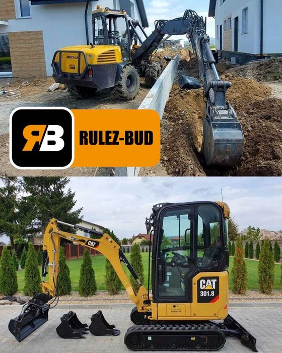 USŁUGI MINIKOPARKĄ i KOPARKO-ŁADOWARKĄ prace ziemne, wykopy, przyłącza