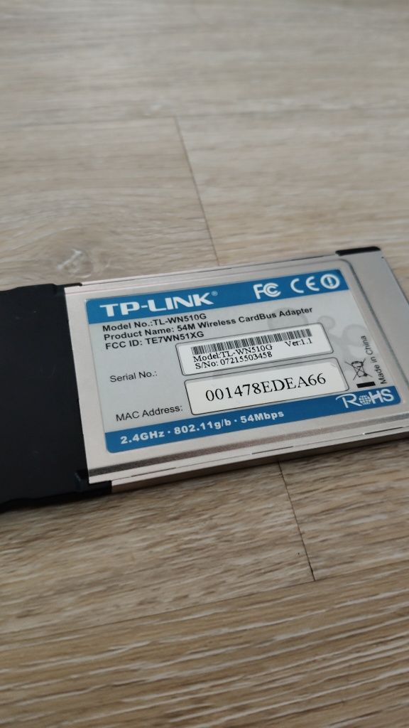 TP-Link TL-WN510G jest bezprzewodowa karta sieciowa 54Mbps