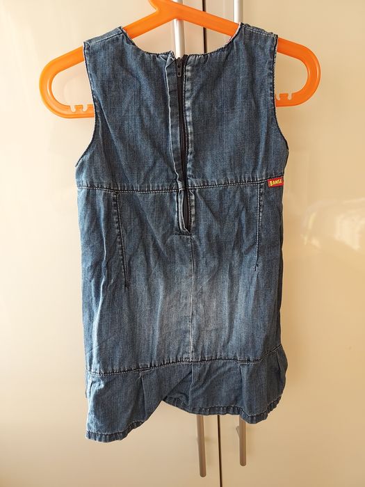 Lindex 98 sukienka stan BDB jeansowa misiu