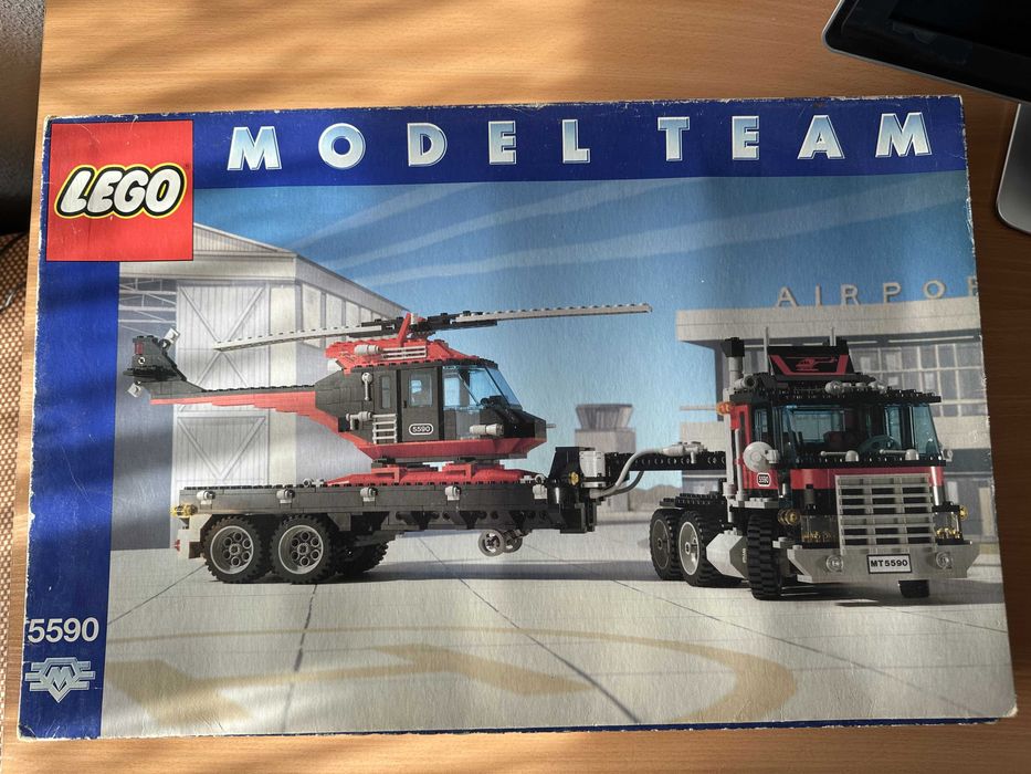 Klocki Lego Model Team 5590 Ciężarówka z przyczepą i helikopter