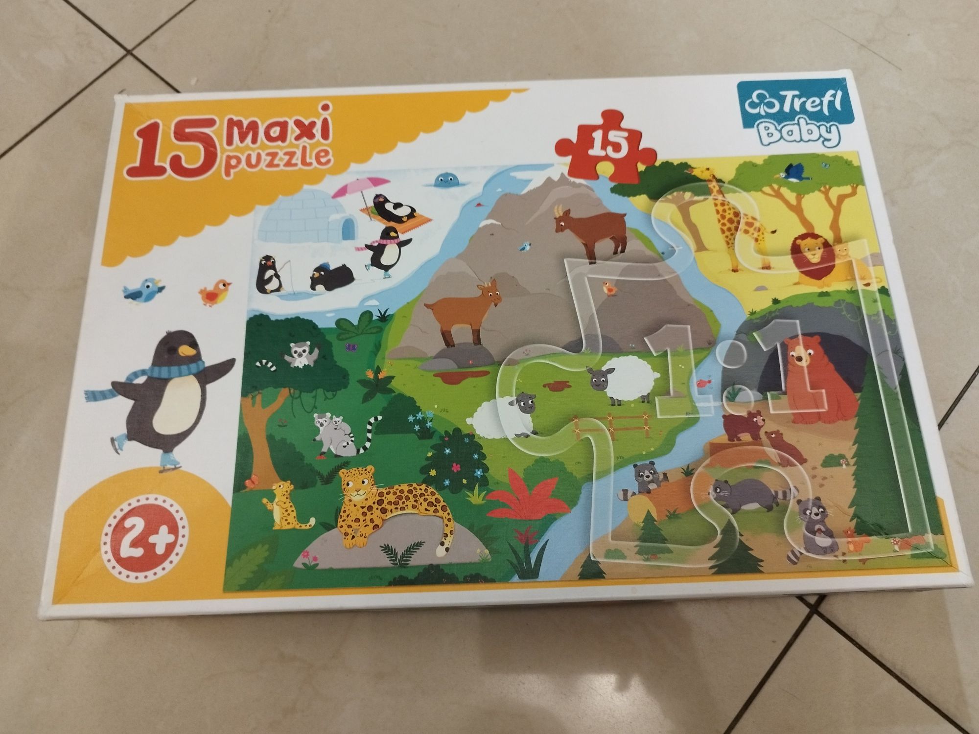 Puzzle z okienkiem, duże,  2+,  15 elementów, trefl