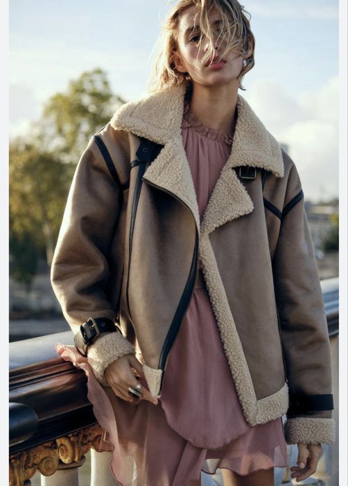 Дублянка куртка дубленка  zara  с м