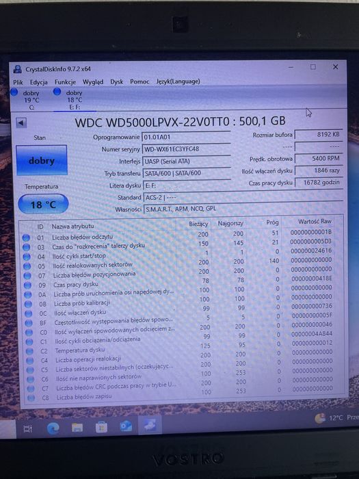 Dysk twardy 500gb 2,5 sprawny #v10