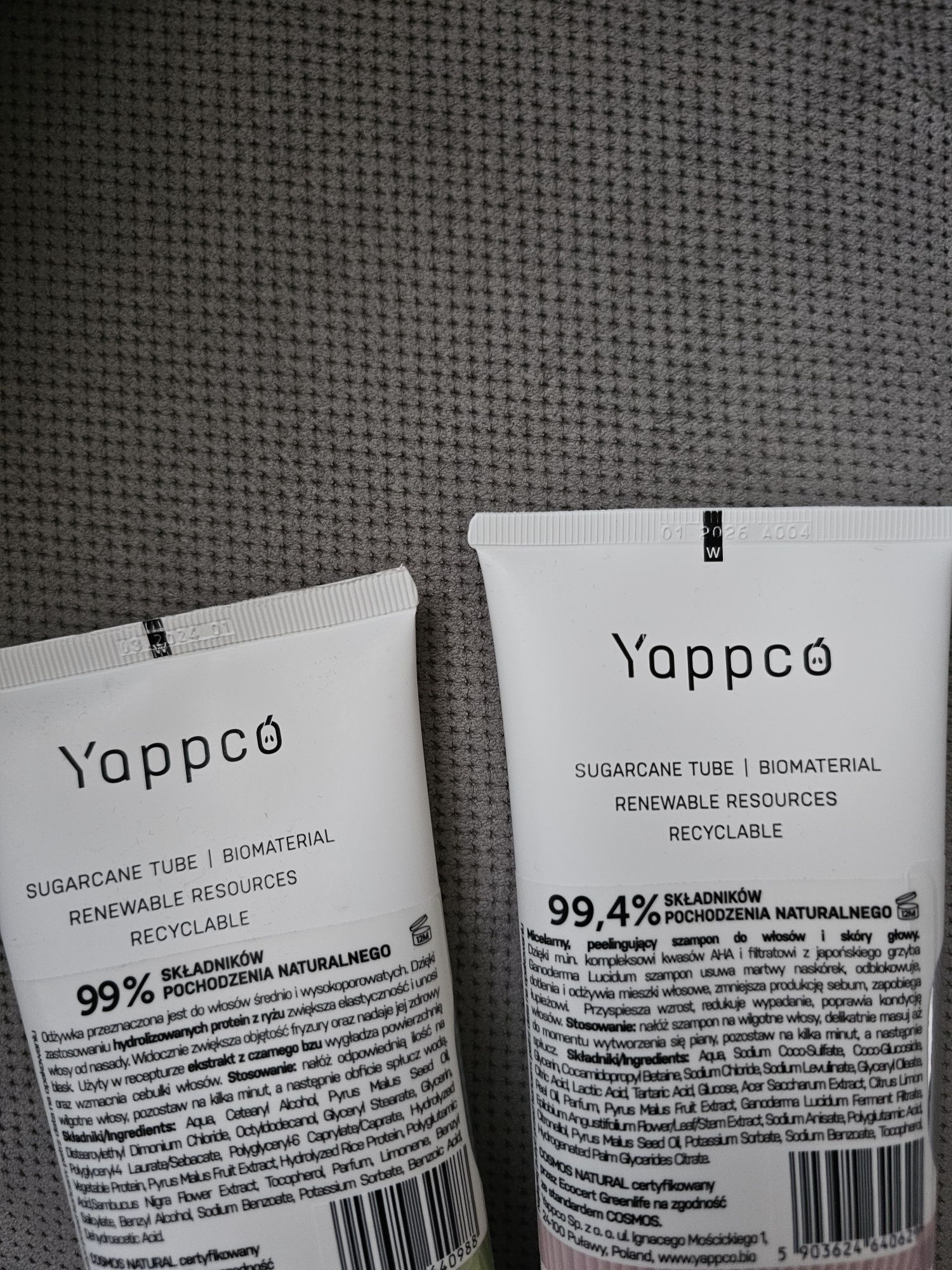 YAPPCO szampon micelarny Exfoliating + odżywka Volumising do włosów