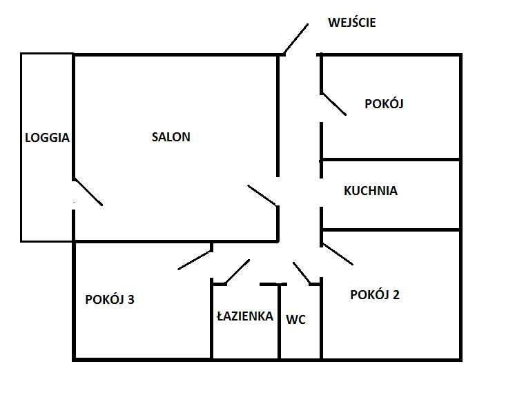 Mieszkanie 4 pokoje 72m2 Os, Niepodległości / 2 piętro