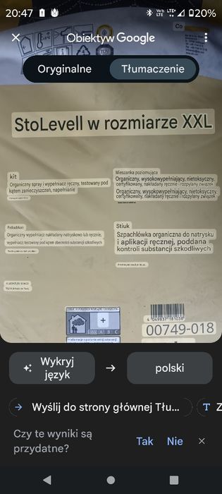STO masa szpachlowa niemieckiej firmy stolevel XXL worek (25kg)l