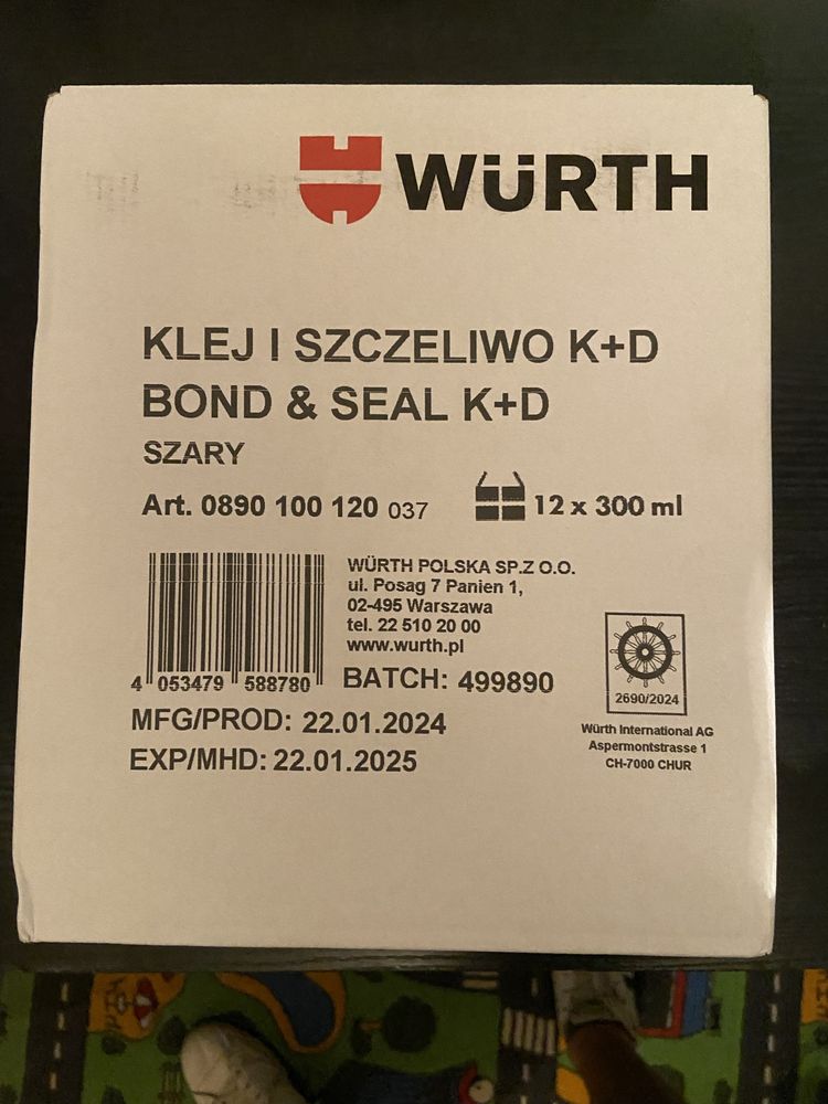 Klej i szczeliwo Wurth K+D 300ml - kolor szary